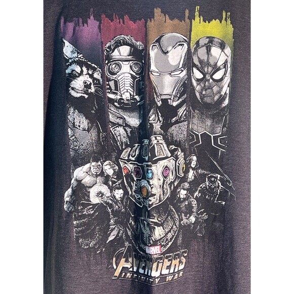 MARVEL AVENGERS INFINITY WAR Short Sleeve Black T-Shirt XL - Picture 2 of 5